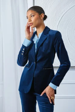 Elie Tahari Jackets & Blazers|Suiting-Single Button Velvet Blazer MIDNIGHT