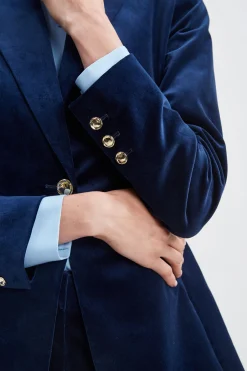Elie Tahari Jackets & Blazers|Suiting-Single Button Velvet Blazer MIDNIGHT
