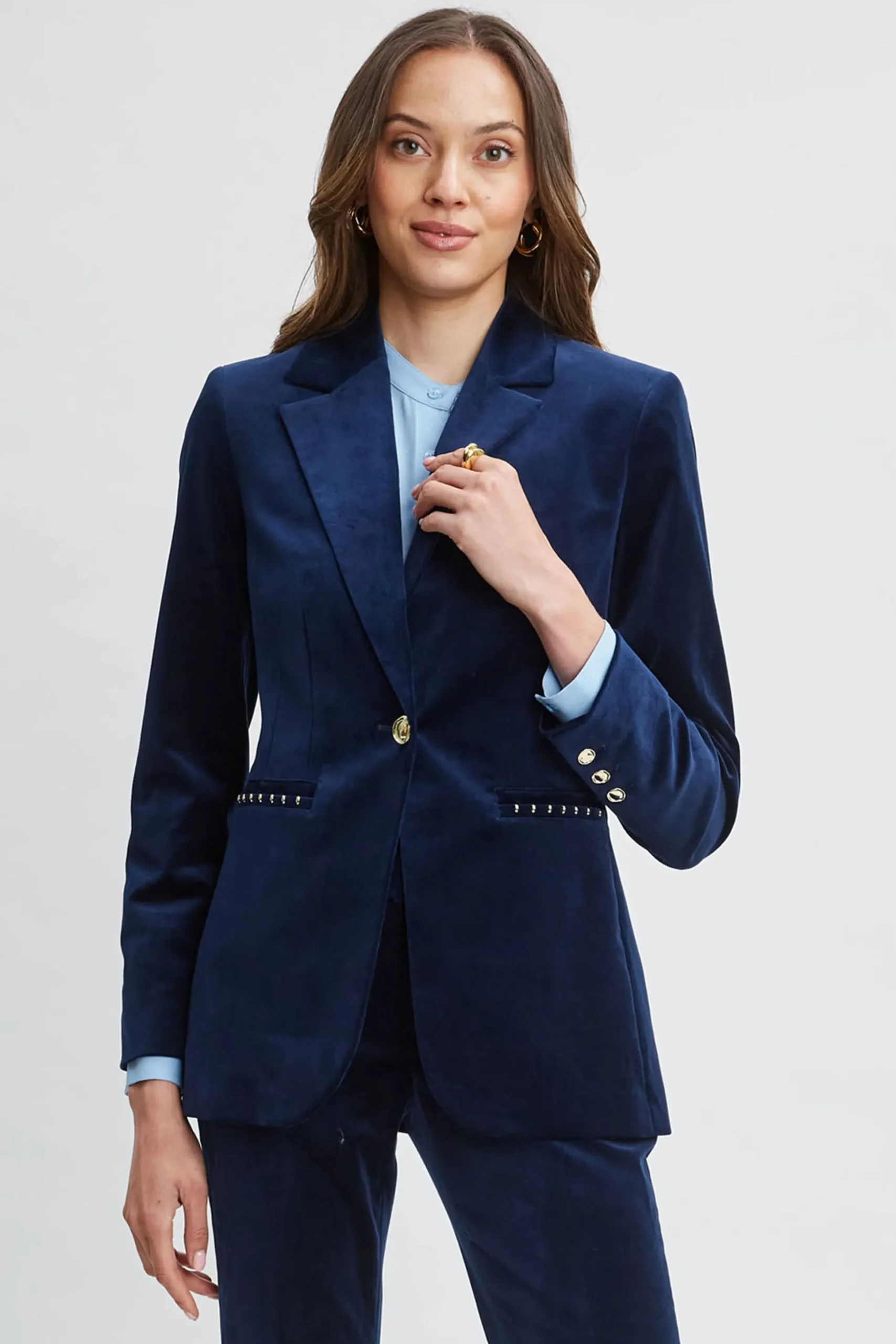 Elie Tahari Jackets & Blazers|Suiting-Single Button Velvet Blazer MIDNIGHT