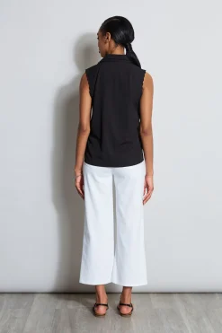 Elie Tahari Tops & Sweaters-Sleeveless Button-Down Shirt NOIR