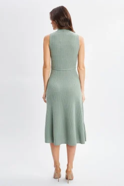 Elie Tahari Dresses & Jumpsuits|Sleeveless Dresses-Sleeveless Cashmere Belted Dress SILVERSPRUCE