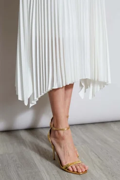 Elie Tahari Dresses & Jumpsuits|Sleeveless Dresses-Sleeveless Contour Pleated Midi Dress SkyWhite