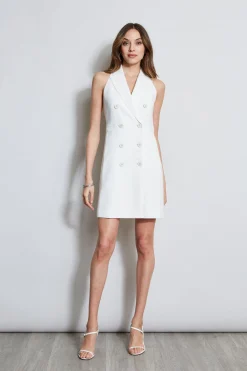 Elie Tahari Dresses & Jumpsuits|Sleeveless Dresses-Sleeveless Double Breasted Blazer Dress FOAM