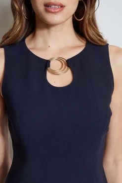 Elie Tahari Dresses & Jumpsuits|Sleeveless Dresses-Sleeveless Keyhole Ring Dress STARGAZER