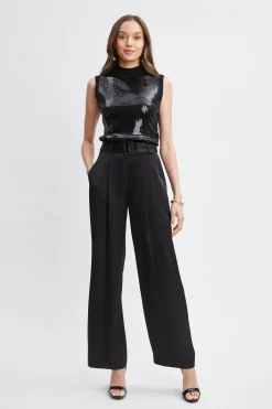 Elie Tahari Tops & Sweaters-Sleeveless Pave Sequin Sweater BLACK