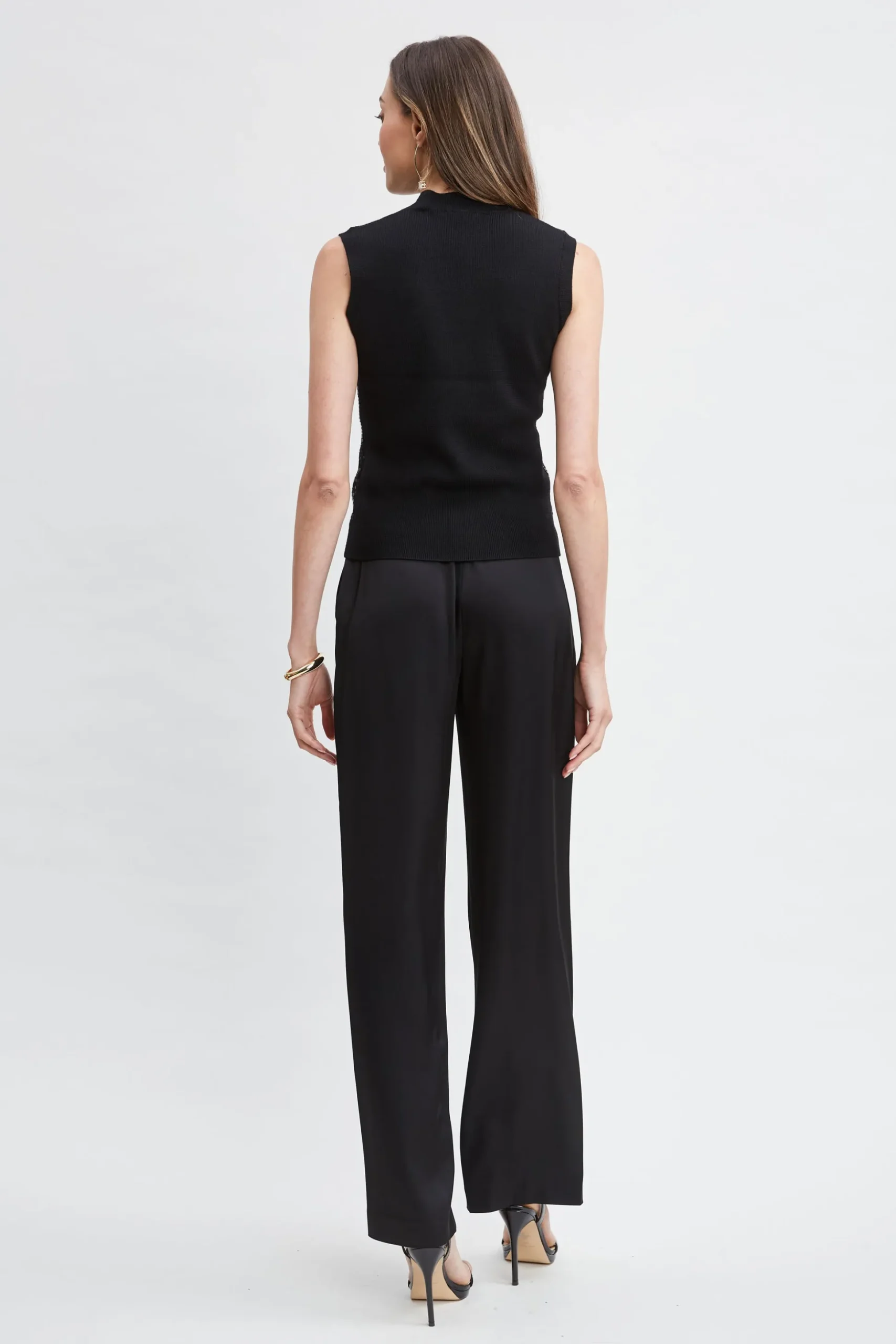Elie Tahari Tops & Sweaters-Sleeveless Pave Sequin Sweater BLACK