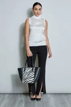 Elie Tahari Tops & Sweaters-Sleeveless Satin Front Sweater SNOW