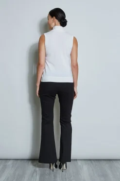 Elie Tahari Tops & Sweaters-Sleeveless Satin Front Sweater SNOW