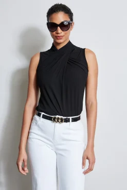 Elie Tahari Tops & Sweaters-Sleeveless Twist Knit BLACK