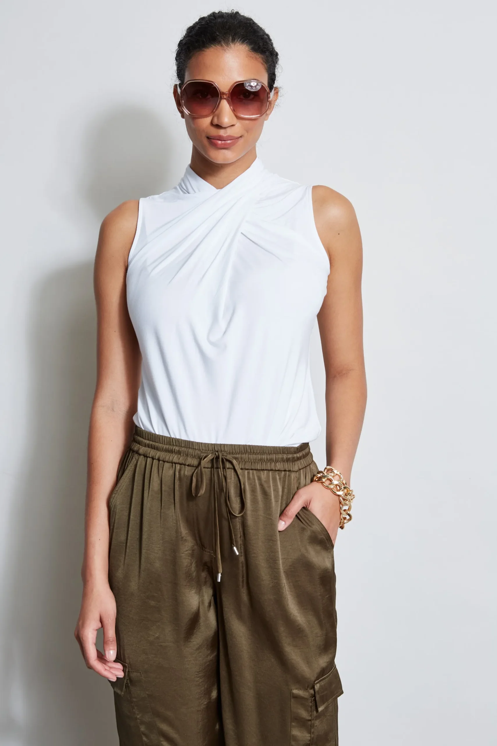 Elie Tahari Tops & Sweaters-Sleeveless Twist Knit WHITE