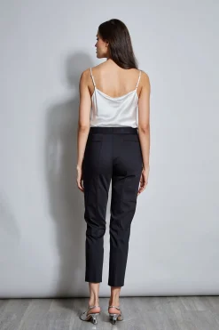 Elie Tahari Bottoms-Slim Cotton Pocket Pant BLACK