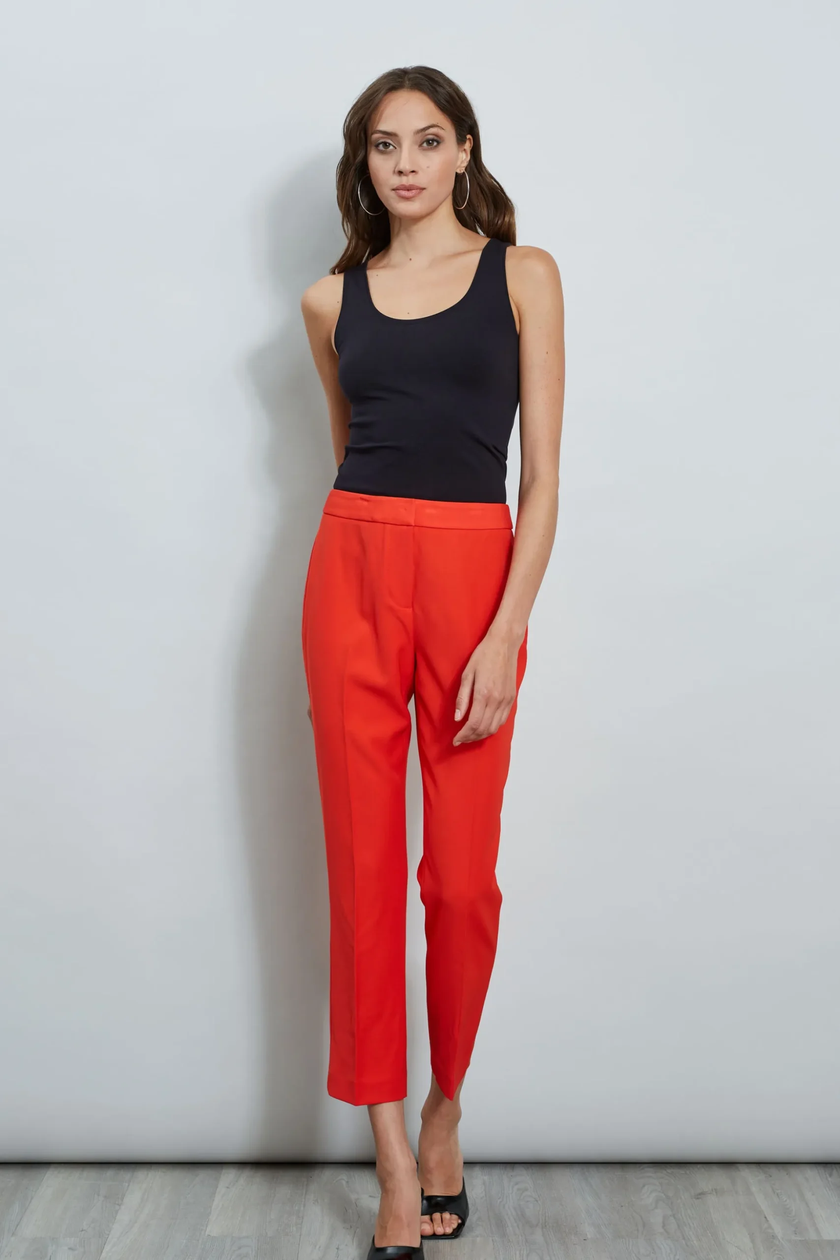 Elie Tahari Bottoms-Slim Fit Ankle Pant CAYENNE