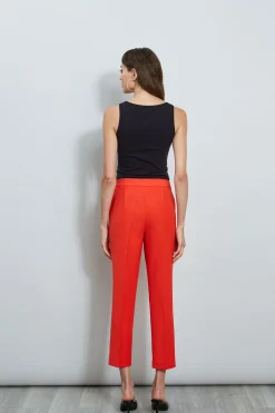 Elie Tahari Bottoms-Slim Fit Ankle Pant CAYENNE