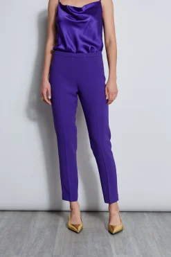 Elie Tahari Bottoms|Suiting-Slim Fit Crepe Pant GRAPE