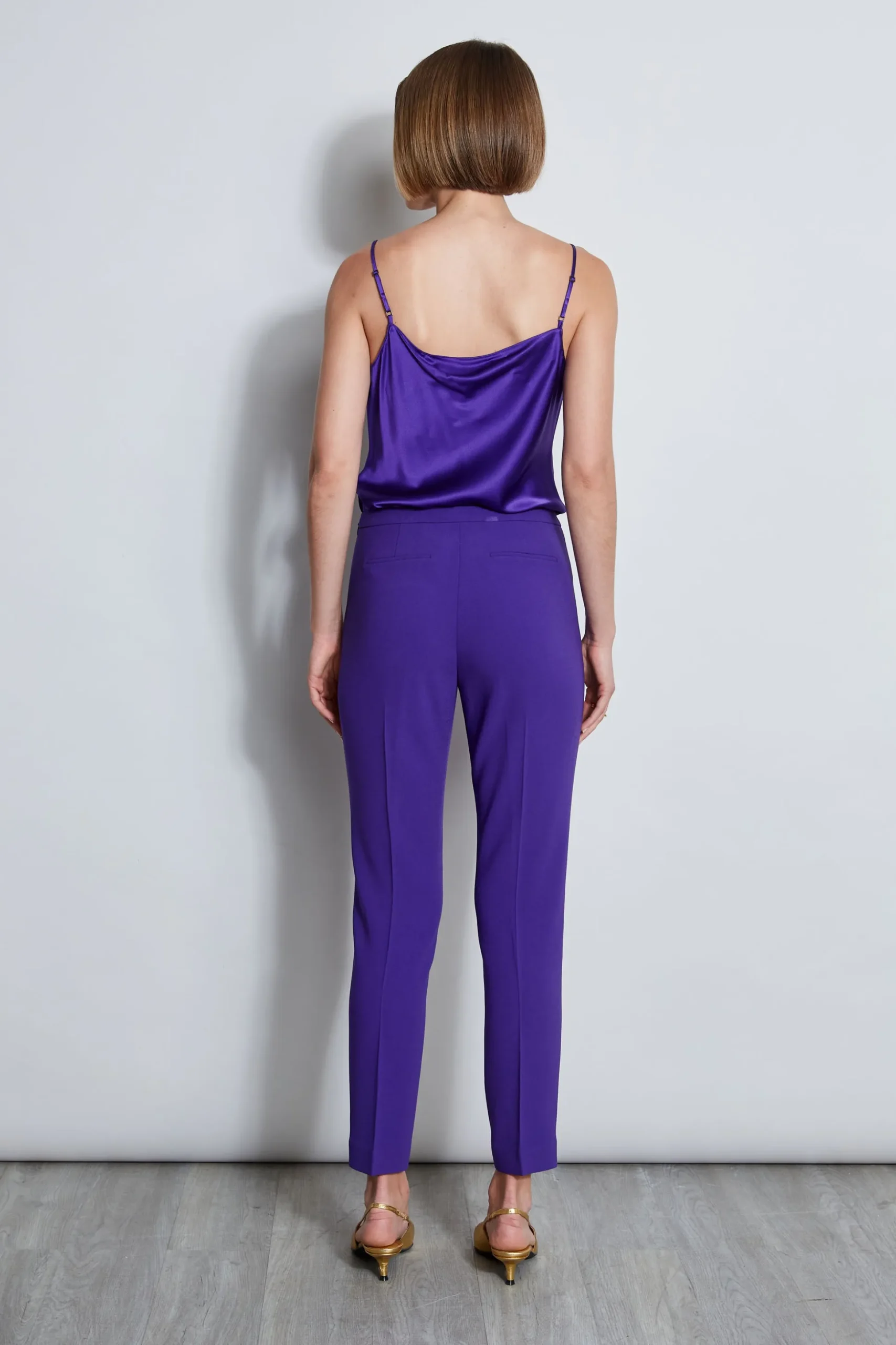Elie Tahari Bottoms|Suiting-Slim Fit Crepe Pant GRAPE
