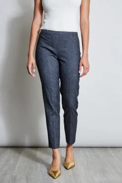 Elie Tahari Bottoms-Slim Linen Pant DENIM