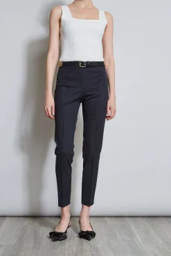 Elie Tahari Bottoms-Slim Pintuck Pant BLACK