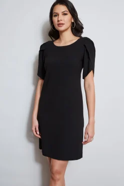 Elie Tahari Dresses & Jumpsuits|Short Sleeve Dresses-Slit Sleeve Dress BLACK