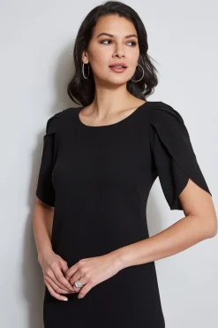 Elie Tahari Dresses & Jumpsuits|Short Sleeve Dresses-Slit Sleeve Dress BLACK