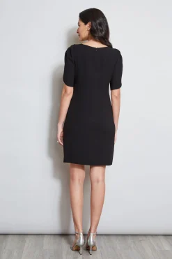 Elie Tahari Dresses & Jumpsuits|Short Sleeve Dresses-Slit Sleeve Dress BLACK