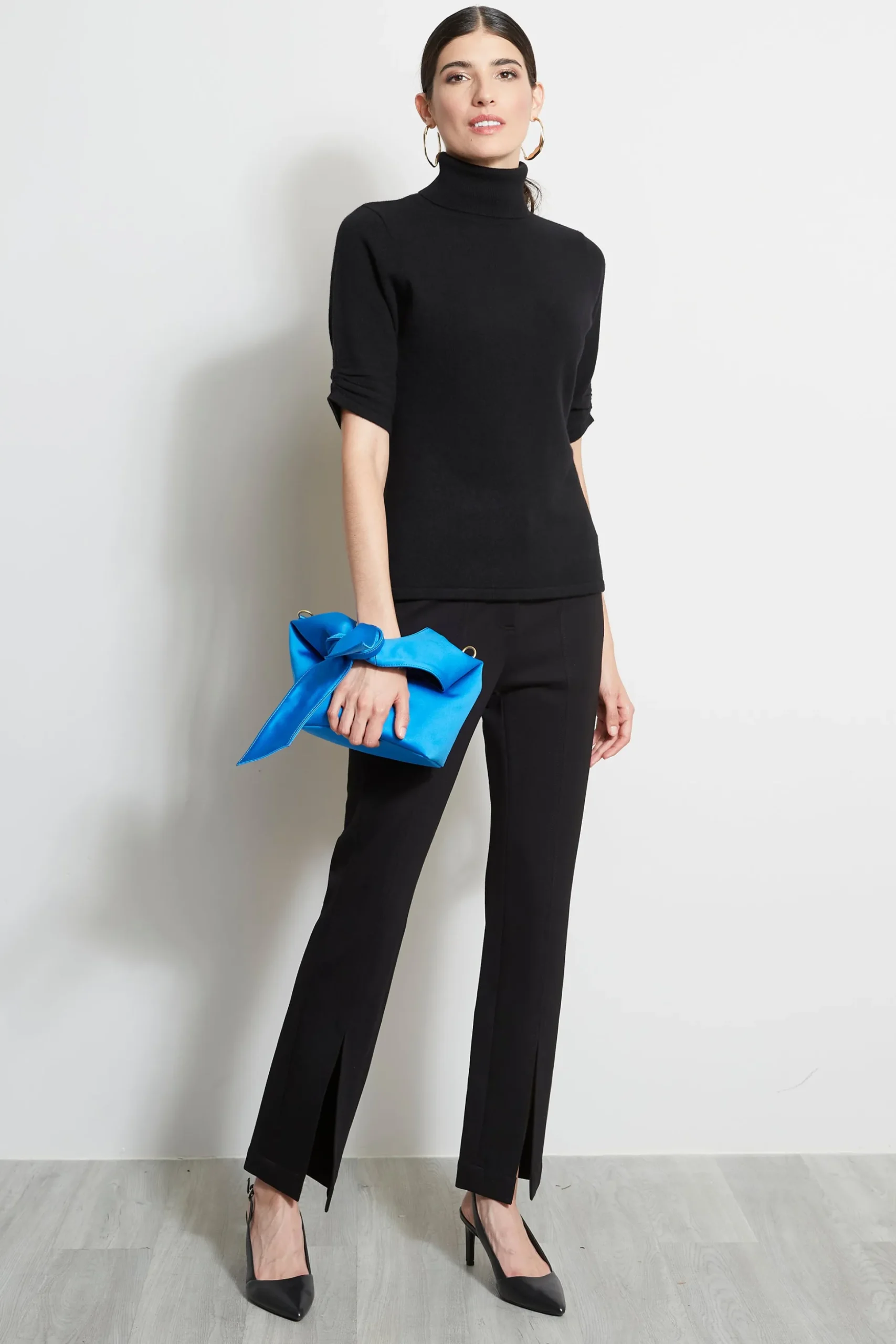 Elie Tahari Fragrance|Gloves-Small Satin Knot Handbag PERSIANBLUE