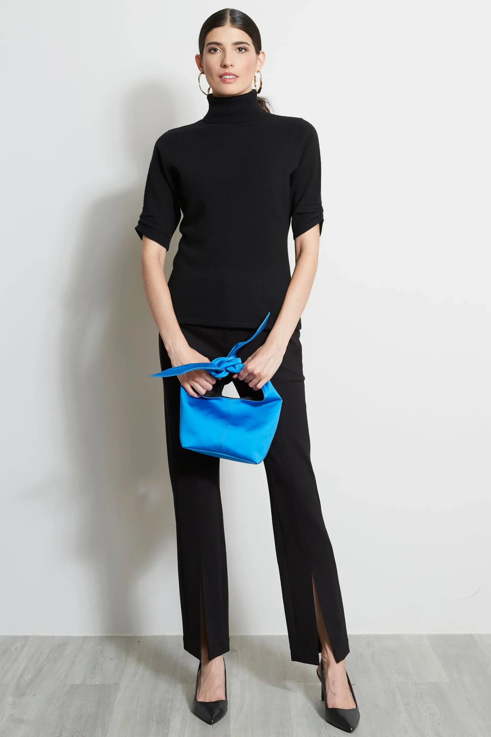 Elie Tahari Fragrance|Gloves-Small Satin Knot Handbag PERSIANBLUE