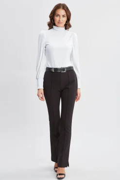 Elie Tahari Tops & Sweaters-Smocked Turtleneck Knit WHITE