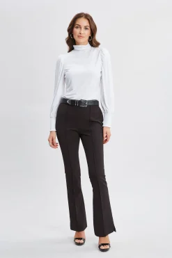 Elie Tahari Tops & Sweaters-Smocked Turtleneck Knit WHITE