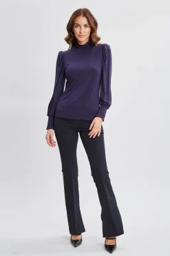 Elie Tahari Tops & Sweaters-Smocked Turtleneck Knit STARGAZER