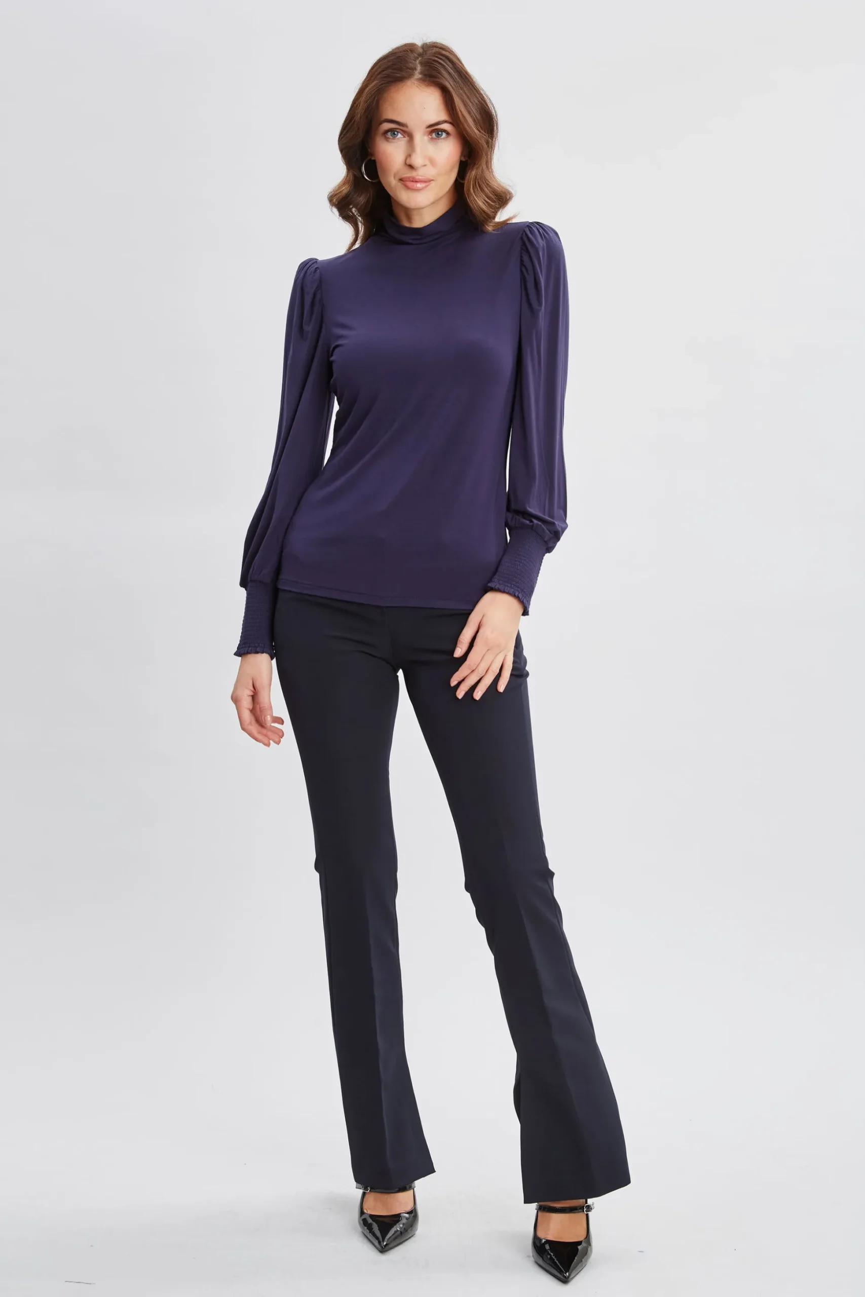 Elie Tahari Tops & Sweaters-Smocked Turtleneck Knit STARGAZER