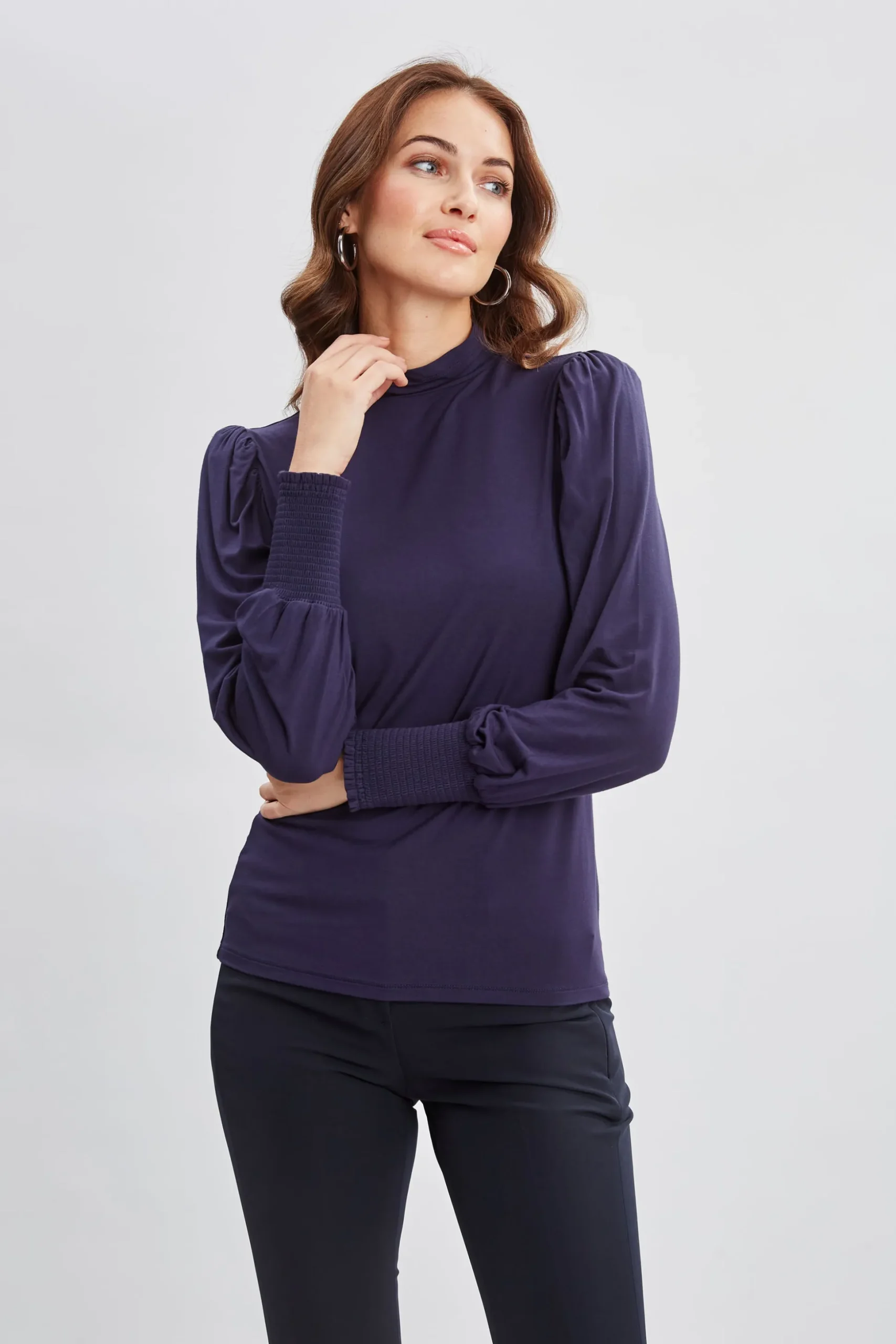 Elie Tahari Tops & Sweaters-Smocked Turtleneck Knit STARGAZER
