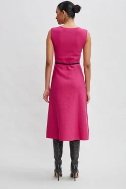 Elie Tahari Dresses & Jumpsuits|Sleeveless Dresses-Square Neck Belted Sweater Dress GYPSY