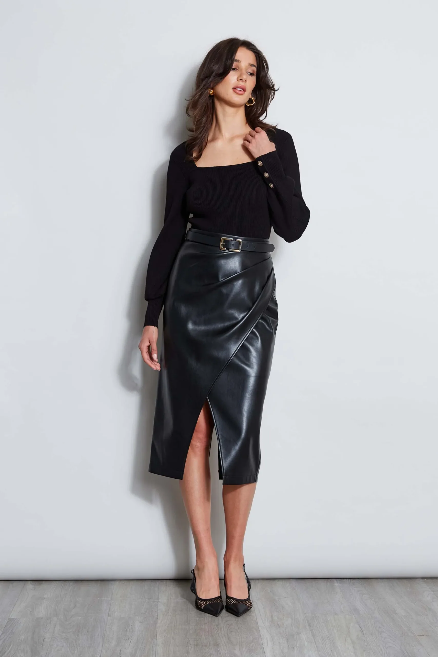 Elie Tahari Tops & Sweaters-Square Neck Sweater Noir