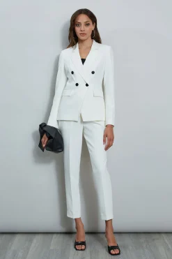 Elie Tahari Jackets & Blazers-Stitch Double Breasted Blazer SkyWhite