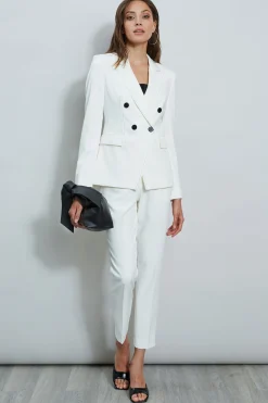 Elie Tahari Jackets & Blazers-Stitch Double Breasted Blazer SkyWhite
