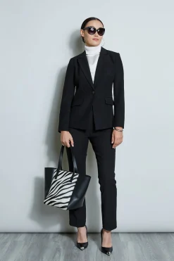 Elie Tahari Bottoms-Straight Leg Pant NOIR
