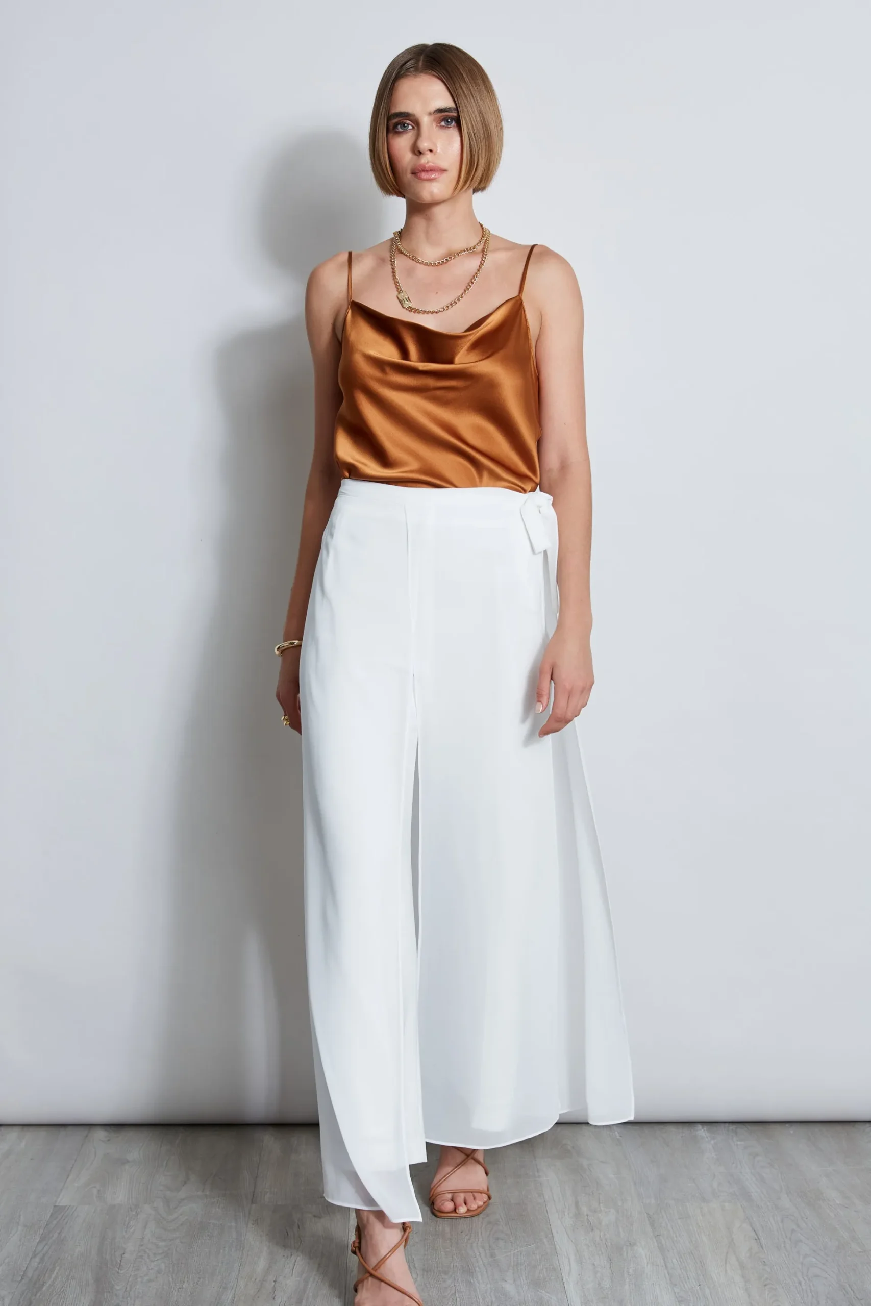 Elie Tahari Tops & Sweaters-Stretch Silk Satin Cami COPPER