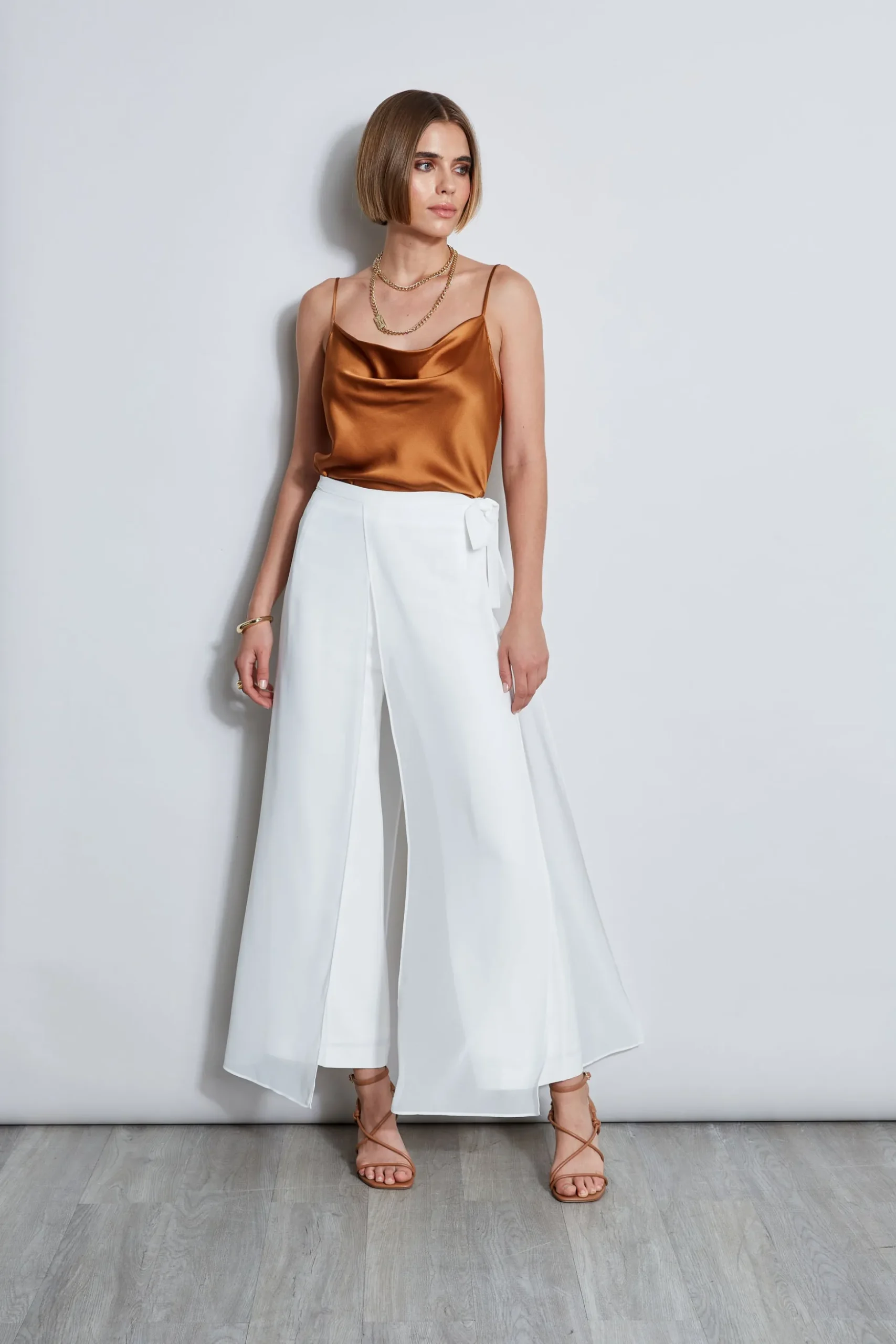 Elie Tahari Tops & Sweaters-Stretch Silk Satin Cami COPPER