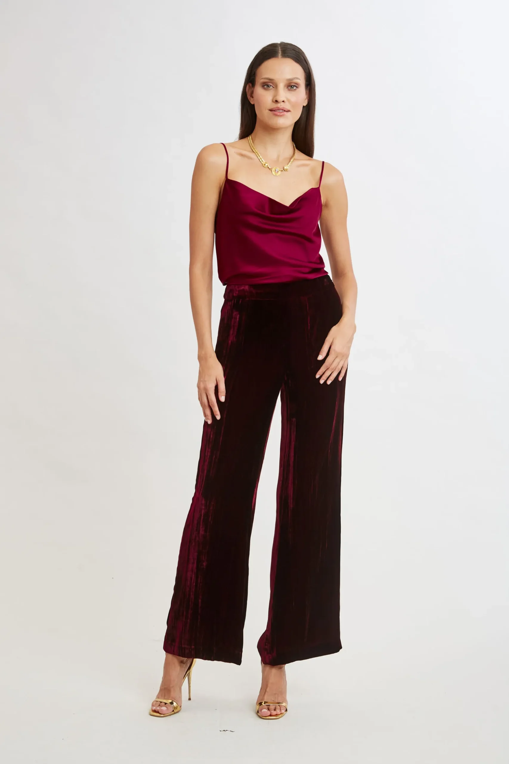 Elie Tahari Tops & Sweaters-Stretch Silk Satin Cami SANGRIA