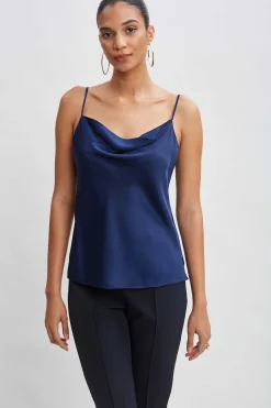 Elie Tahari Tops & Sweaters-Stretch Silk Satin Cami MIDNIGHT