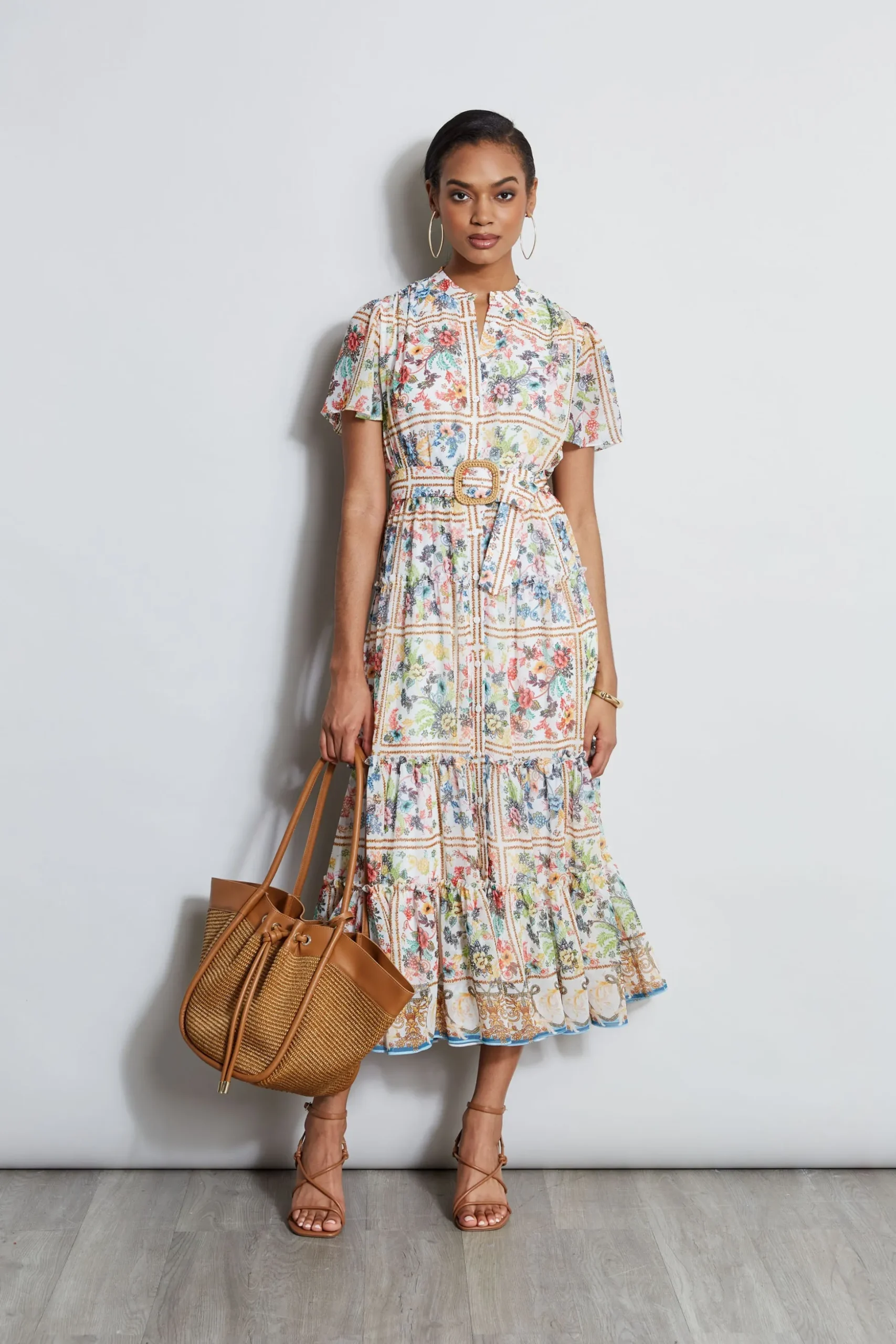 Elie Tahari Dresses & Jumpsuits|Short Sleeve Dresses-Summer Palace Belted Dress SUMMERPALACEPRINT