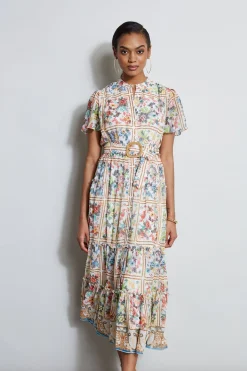 Elie Tahari Dresses & Jumpsuits|Short Sleeve Dresses-Summer Palace Belted Dress SUMMERPALACEPRINT