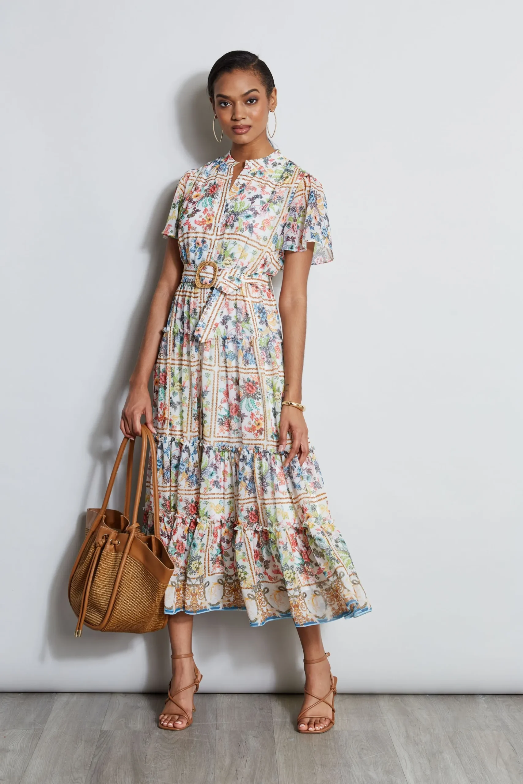 Elie Tahari Dresses & Jumpsuits|Short Sleeve Dresses-Summer Palace Belted Dress SUMMERPALACEPRINT