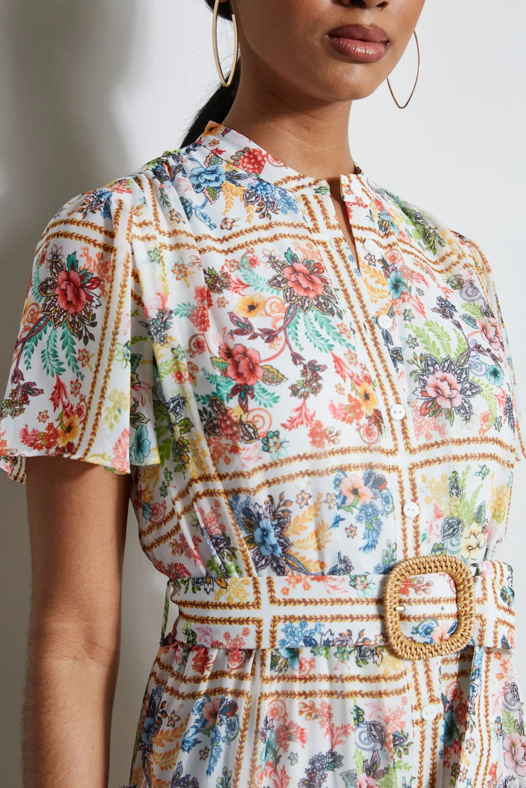 Elie Tahari Dresses & Jumpsuits|Short Sleeve Dresses-Summer Palace Belted Dress SUMMERPALACEPRINT