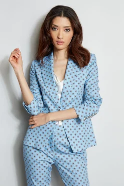 Elie Tahari Jackets & Blazers-Sun Print Single Button Blazer SUNBLUEPRINT