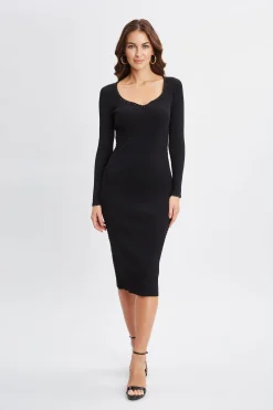 Elie Tahari Dresses & Jumpsuits-Sweetheart Sweater Dress Noir
