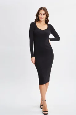 Elie Tahari Dresses & Jumpsuits-Sweetheart Sweater Dress Noir