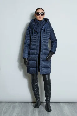 Elie Tahari Coats-Tahari Double Layer Long Puffer Coat Galaxy