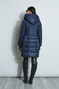 Elie Tahari Coats-Tahari Double Layer Long Puffer Coat Galaxy