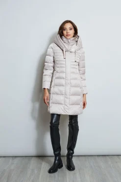 Elie Tahari Coats-Tahari Double Layer Long Puffer Coat PALEOAK